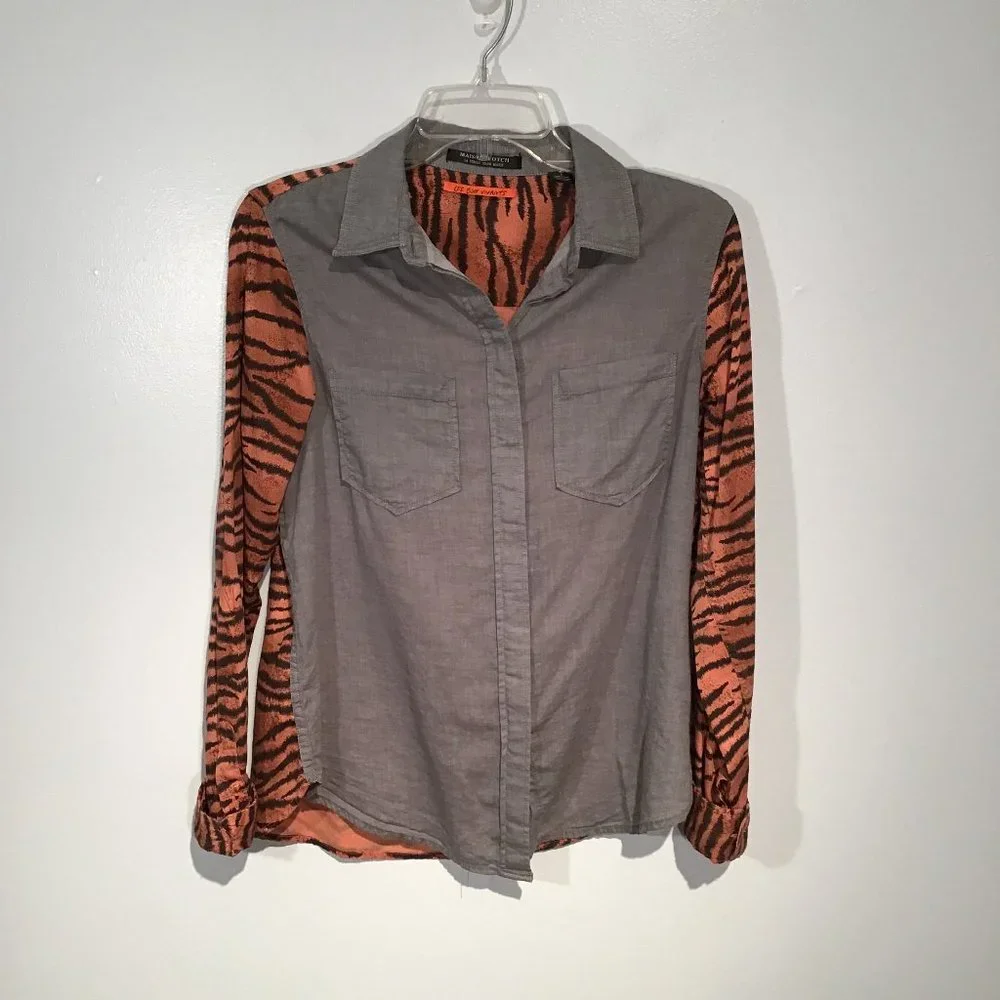 Maison Scotch La Femme Selon Marie Button Down Shirt Size 1 - Picture 7 of 13